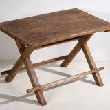 Antique X-shaped dining room table (c.1920) #16