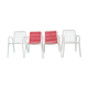 4 armchairs EMU model Rio Italian vintage 2 red and 2 white