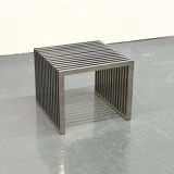 Eichholtz Carlisle side table in polished stainless steel