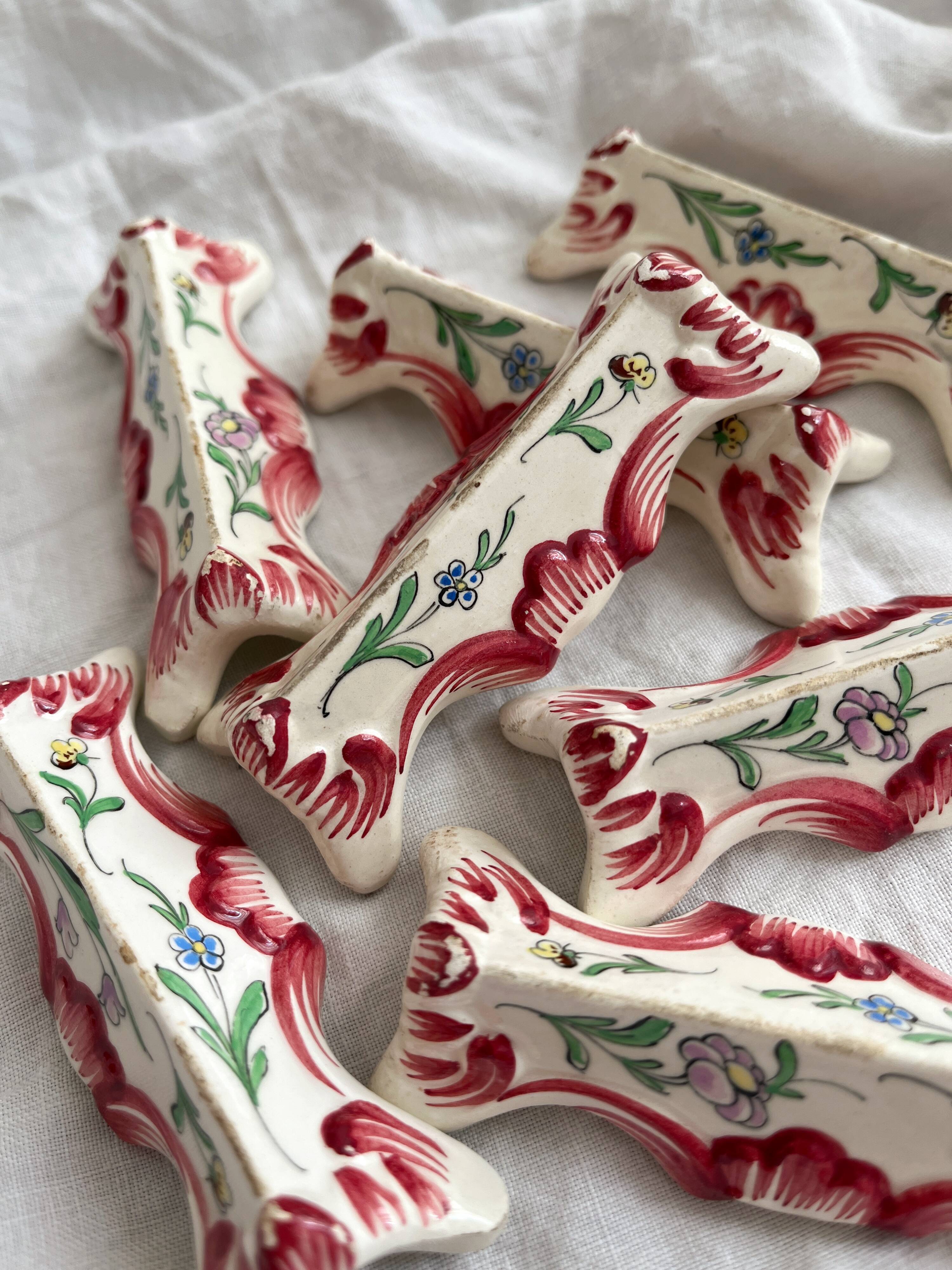 Painted earthenware knife holder Nans sous Sainte-Anne