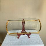 Glass dish signed Annie Glass 37/310 made in the USA 24k gold-plated rim