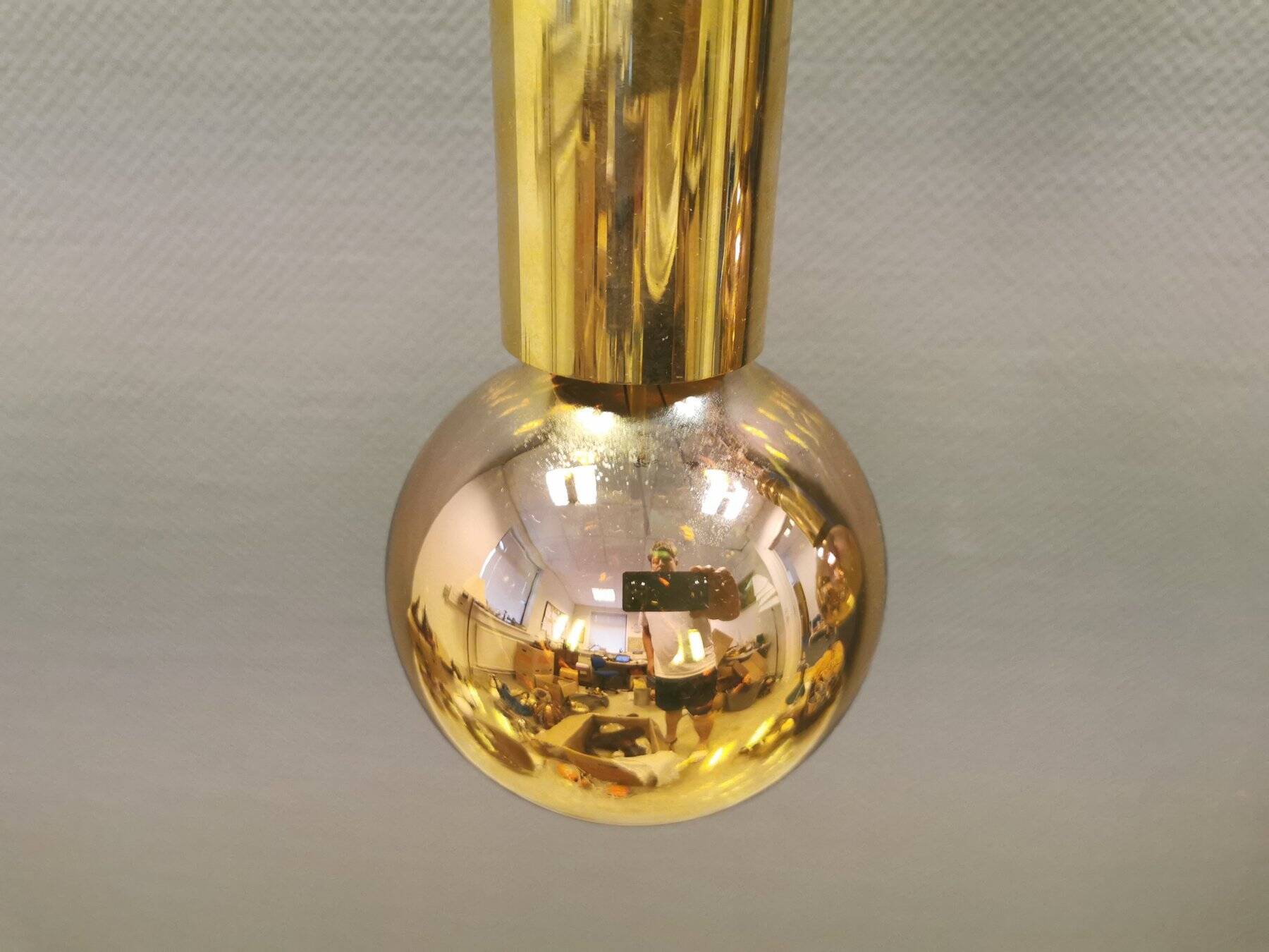 Frimann Goldstar pendant lights made by Philips in the 1970s. Model SPYBALL