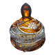 Old bohemian crystal candy, amber overlay