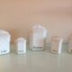 Suite of five Apilco porcelain spice jars / vintage 70s