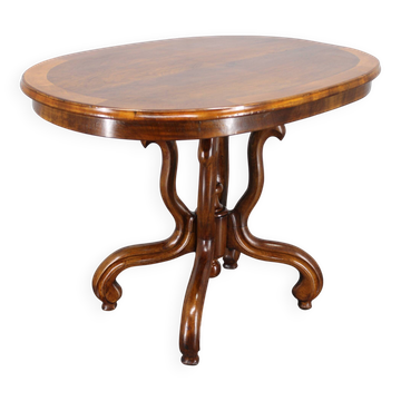1930s Bentwood Table with Walnut Top Finish, Czechoslovakia