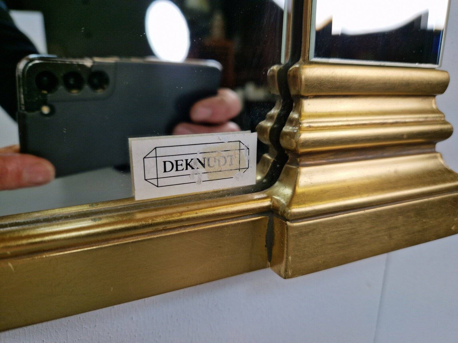 Hollywood Regency Gilded Mirror from Deknudt, Belgium, 1970