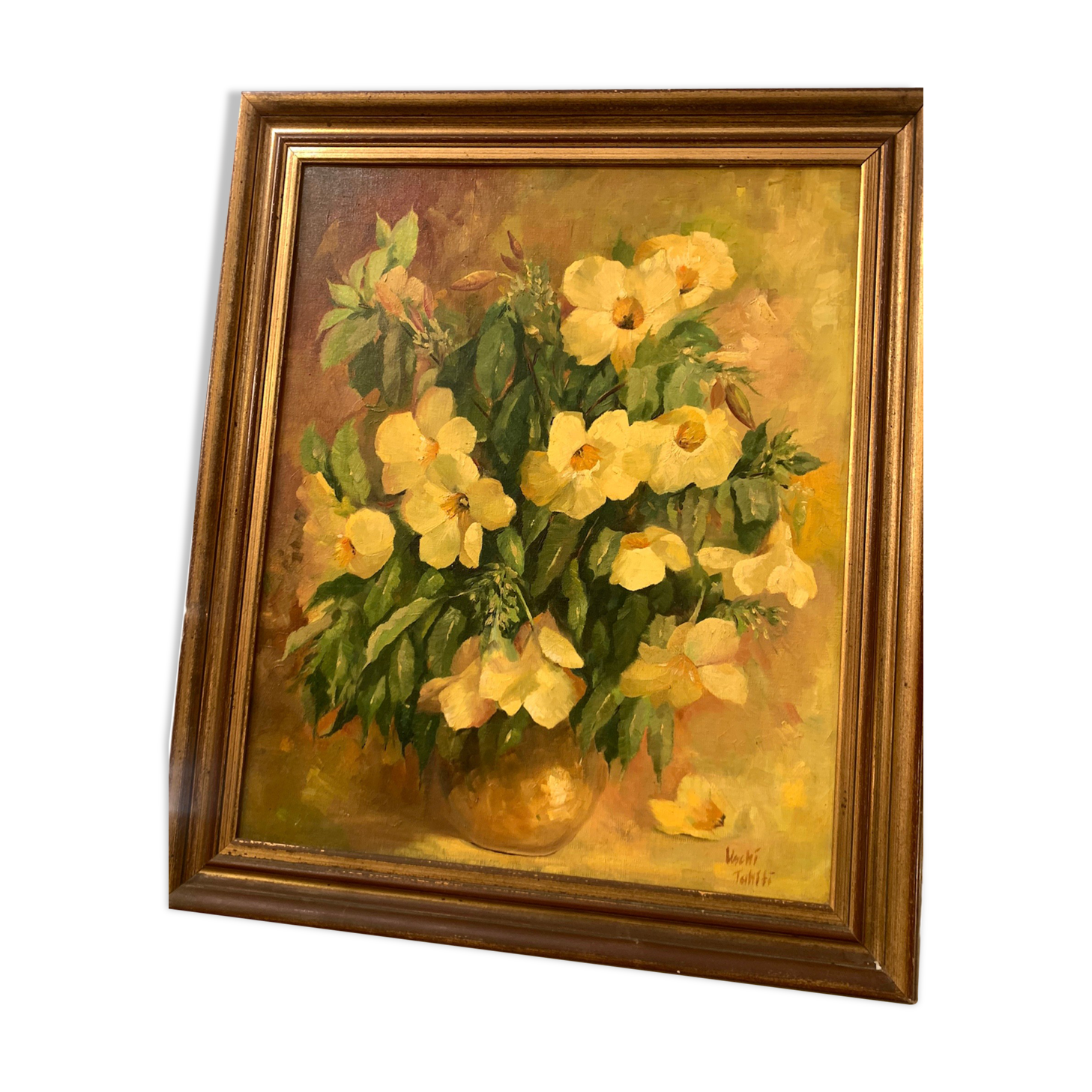 Tableau de Uschi, huile sur isorel encadrée