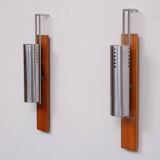 Vintage France Stainless Steel Tube wall lamps 1970s