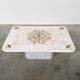 Large Italian pietra dura marble mosaic coffee table, floral inlay, Carrara marble