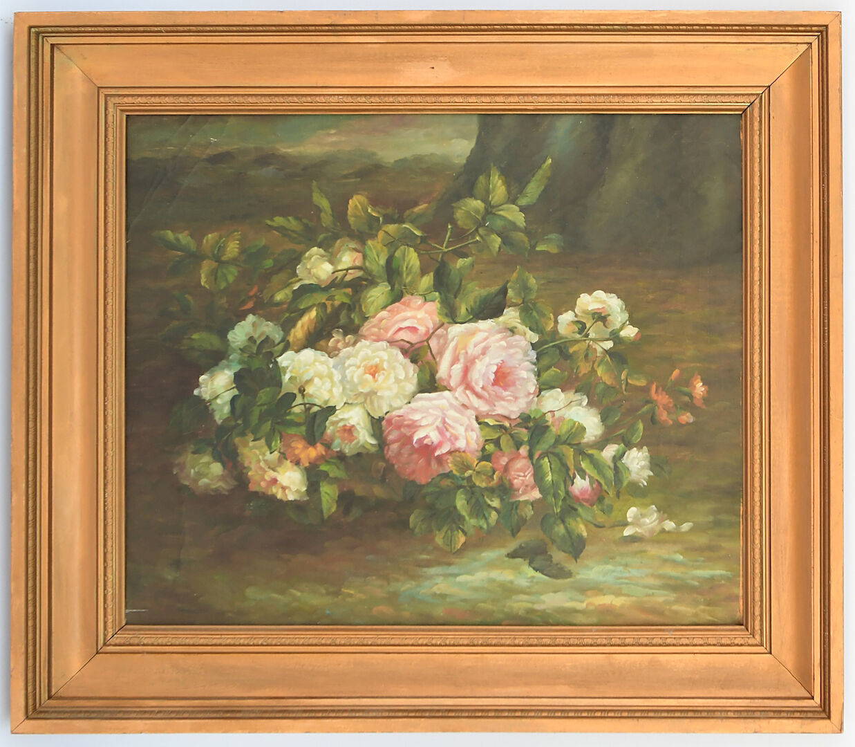 Oil on canvas Throwing flowers