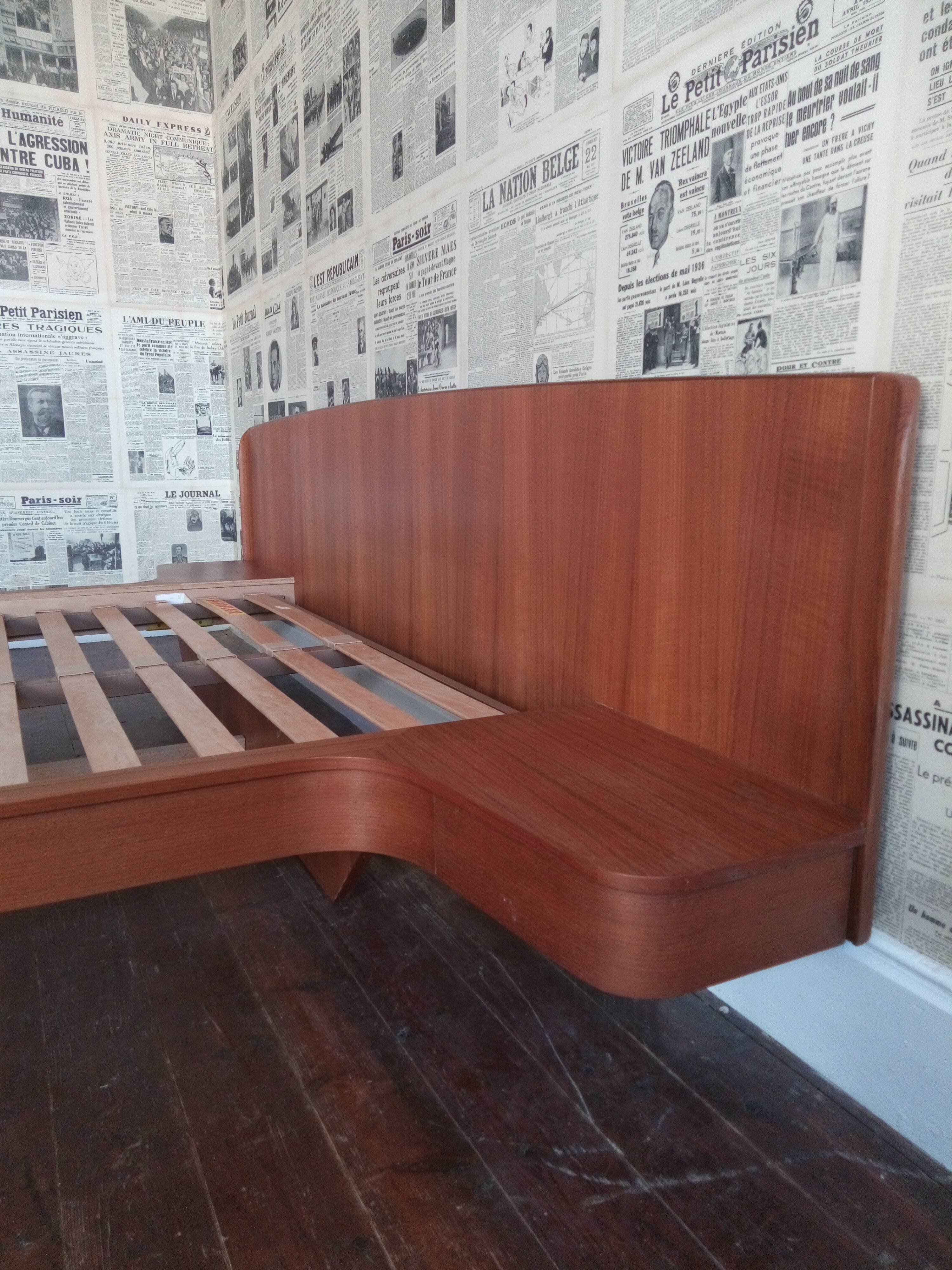 Vintage Scandinavian teak bed 1960