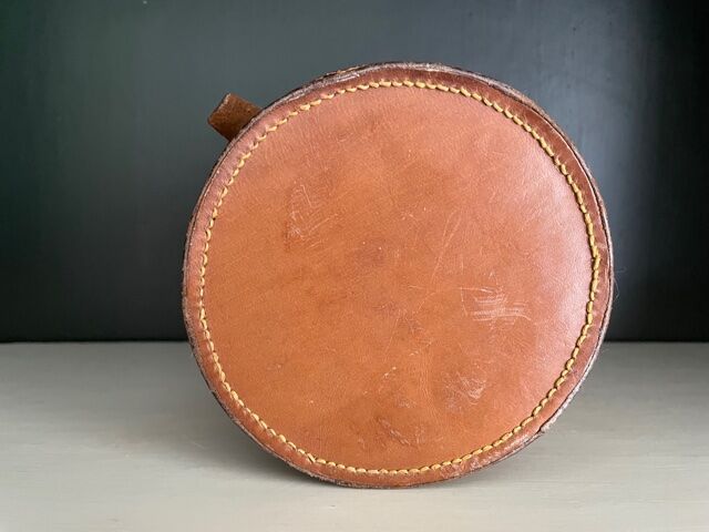 Leather collar box, circa 1900.