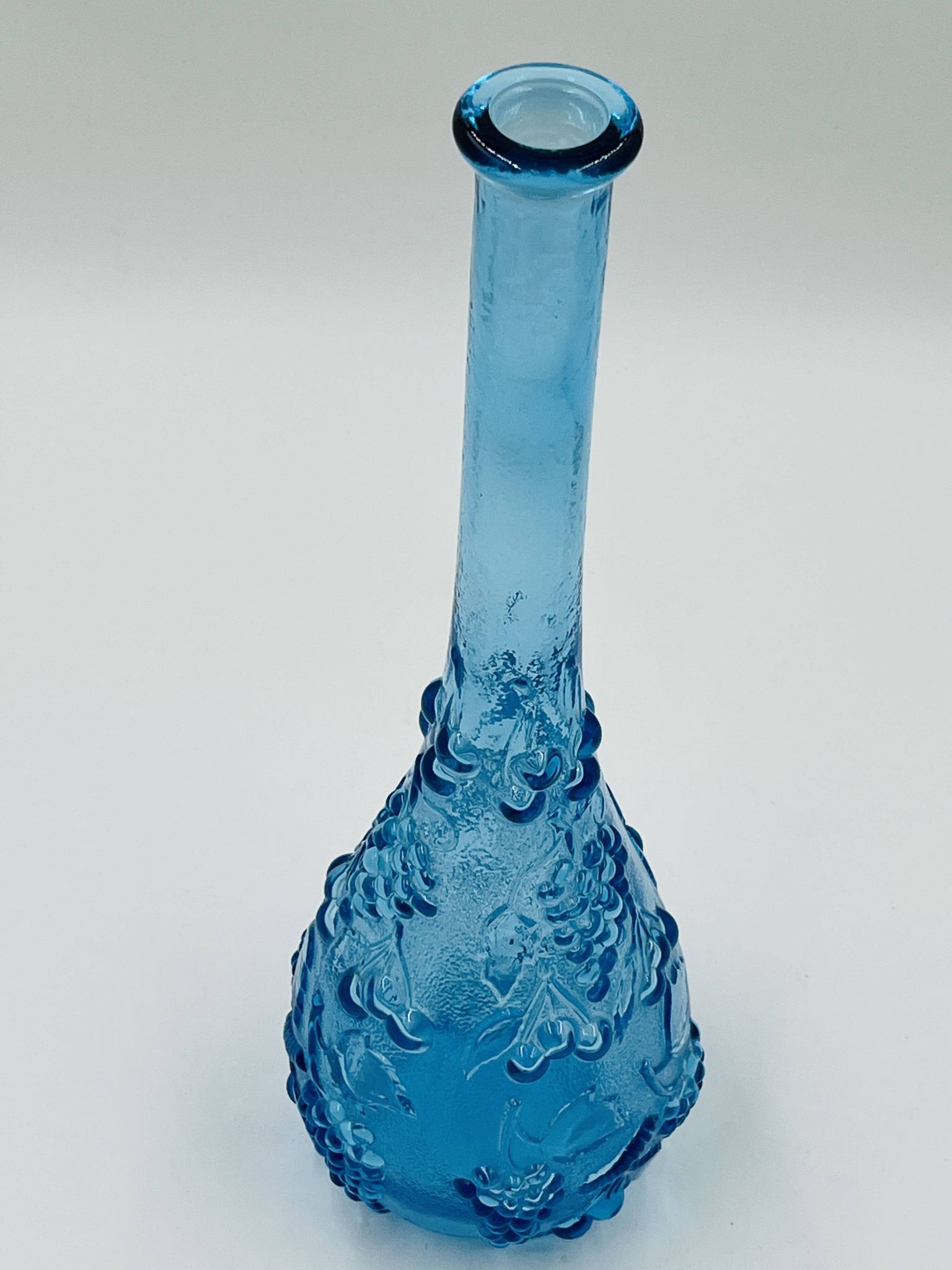 Large vintage blue glass bottle from Empoli