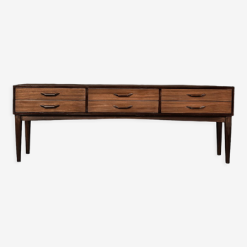 Commode vintage en acajou moderne danois du milieu du siècle avec tiroirs, années 1970