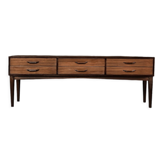Vintage Low Mid-Century Danish Modern Mahogany Sideboard with Drawers, 1970s
