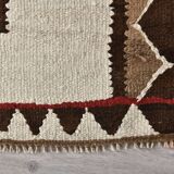 3x9 Brown Cream Turkish Kilim Runner Rug