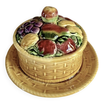 Sugar bowl fruit slushie Sarreguemines 1920