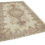 Tapis beige oriental ancien fait à la main 184 cm x 295 cm