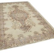 Handmade antique oriental beige rug 184 cm x 295 cm