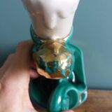 Emerald green mermaid ceramic table lamp