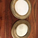 Lot de petits miroirs ronds en laiton oriental
