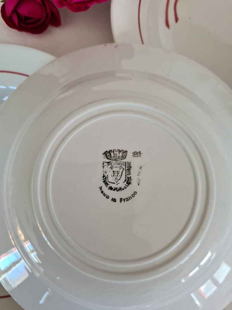 Set of 6 hollow plates old Fenal Frères