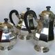 Tea service party and silver metal coffee