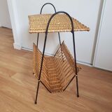 Woven wicker shelf