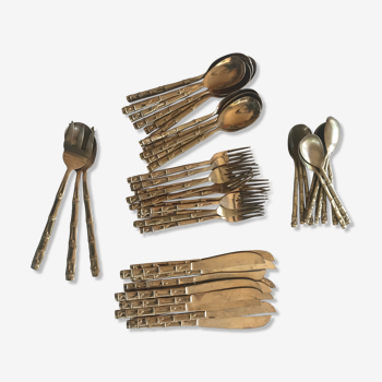 Brass bamboo cutlery