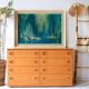 Vintage Danish enfilade in brown teak veneer, 1960s, mid-century design, 8 drawers.