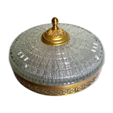 Plafonnier vieil or cristal Lucien Gau