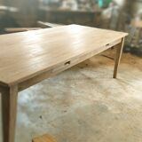 Large solid oak farmhouse table with two drawers 260 cm x 100 cm