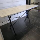 Ancienne table de bistrot dessus marbre