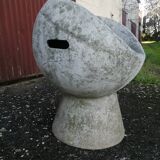 Vintage robert pansart outdoor armchair for elo in fiber cement.