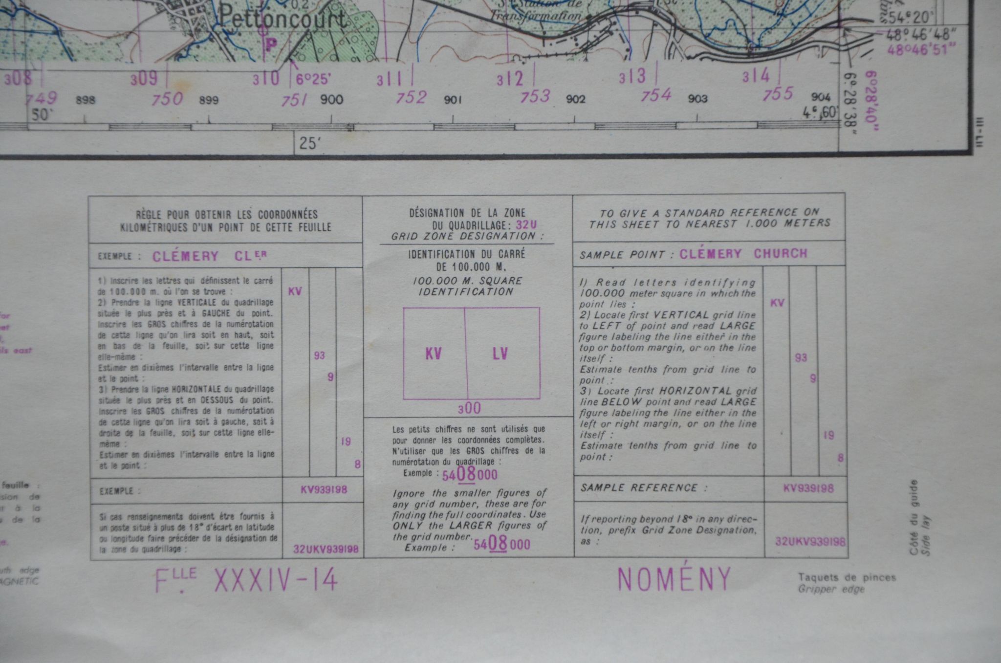 Vintage map of Nomeny