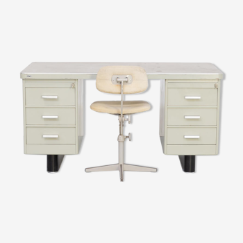 50s metal writing desk with chair for Lips
