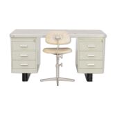 50s metal writing desk with chair for Lips