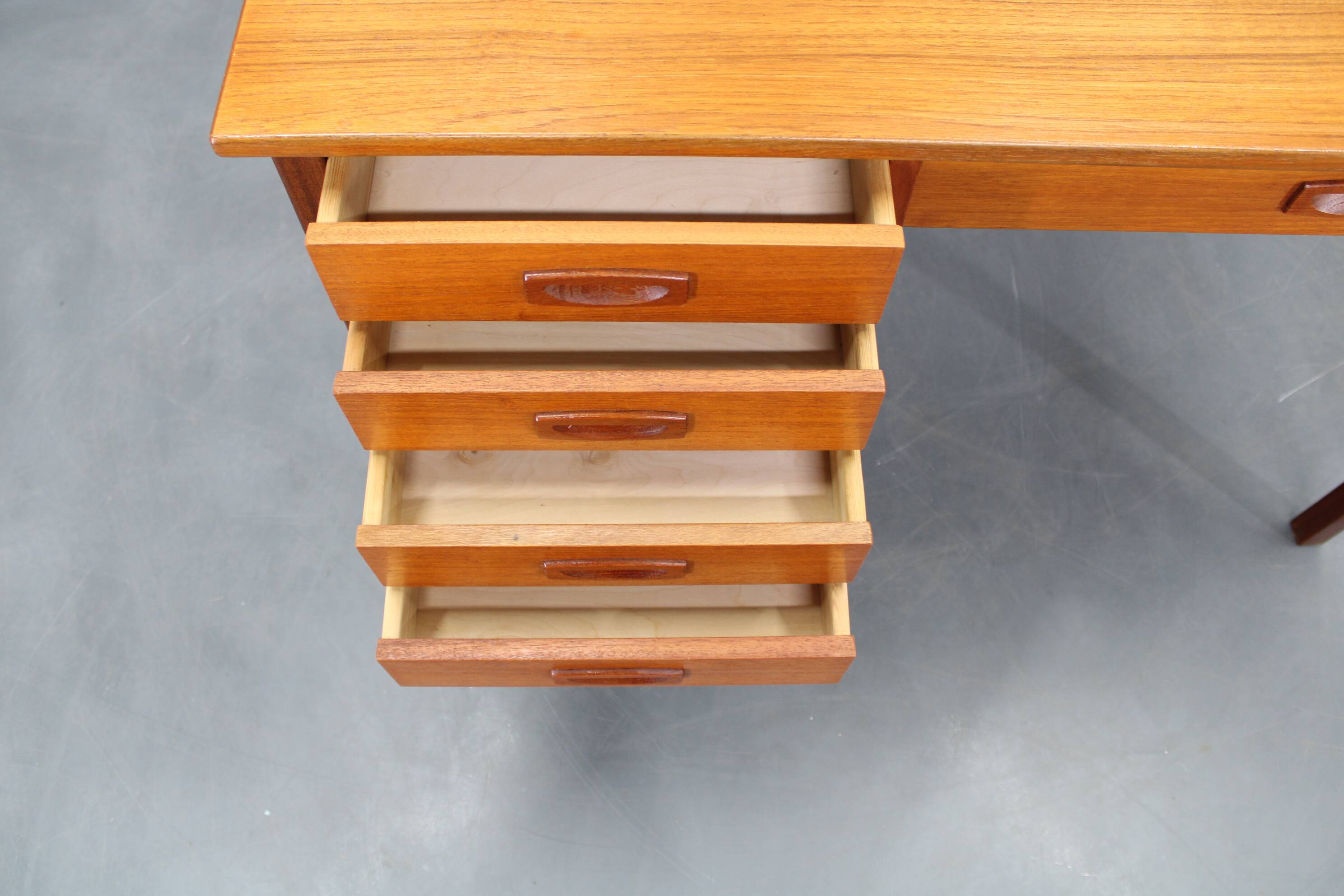 Mid-century Danish freestanding teak writing desk