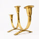 Candelabrum in brass attributed to Gunnar Ander, Ystad, Sweden, mid-20th century.