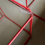 Metal wire and glass cube bedside tables