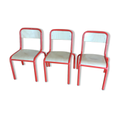 Series of 3 vintage children's chairs