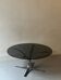 Tulip coffee table in chromed metal and smoked glass, 1970s design
