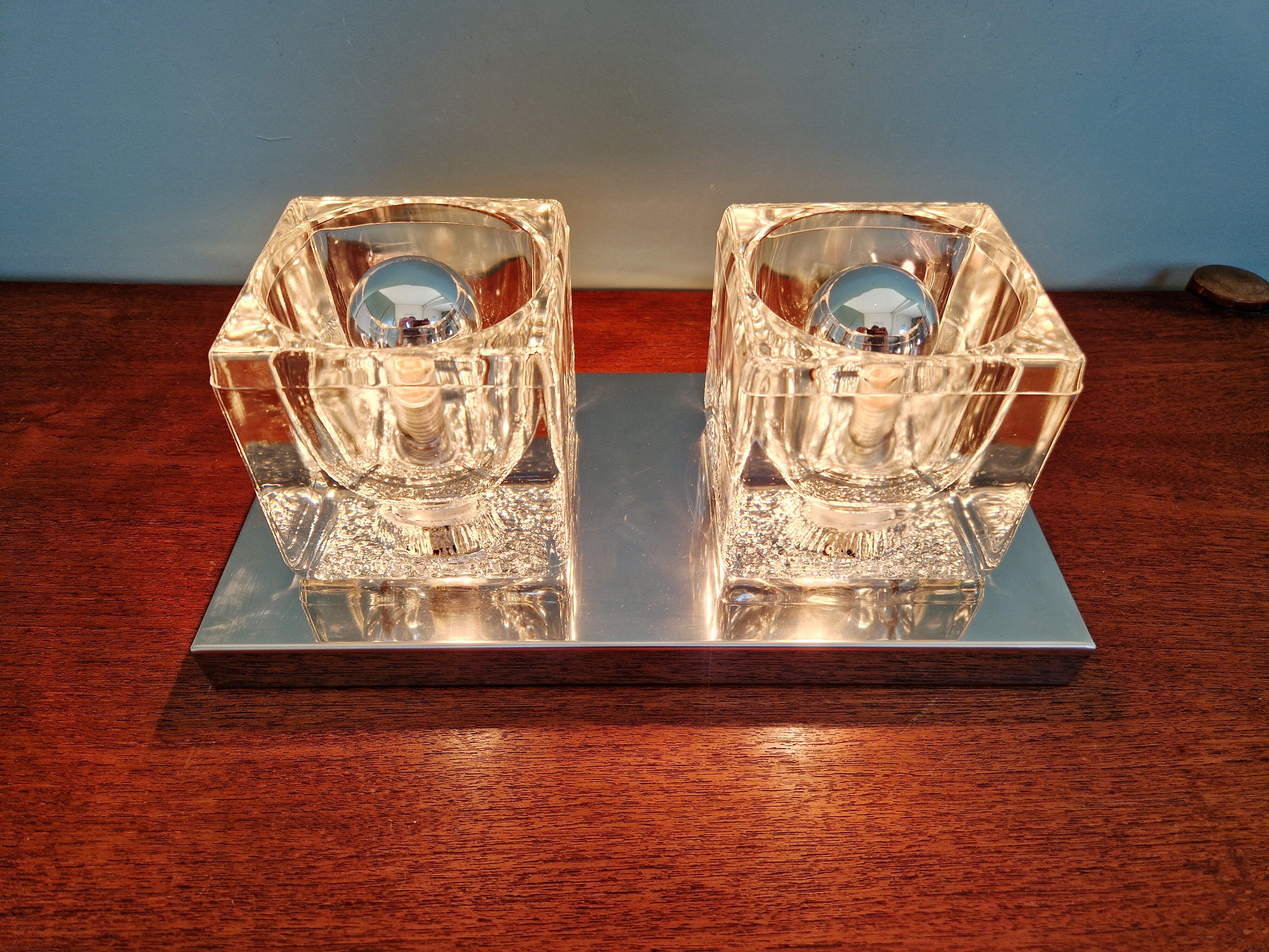 Applique murale double Ice Cube, Peill & Putzler, 1970