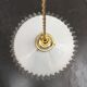 Pair of vintage white opaline pendant lamps with serrated edges