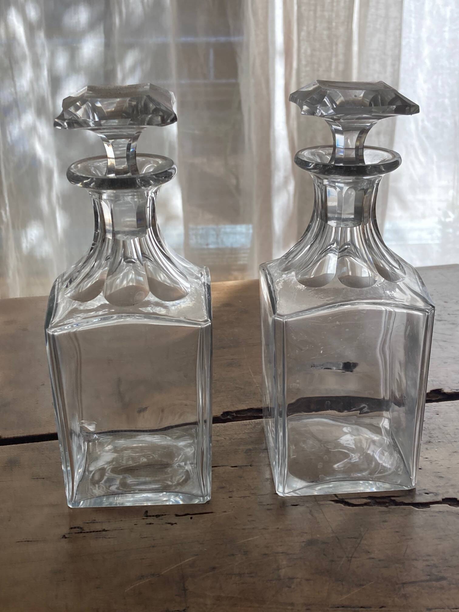 Crystal carafes with stoppers