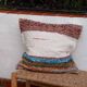 Housse de coussin artisanale en coton recyclé tissé main