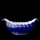 large old centerpiece, ARPO porcelain made in Romania, midnight blue and gold
