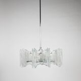 Frosted glass star chandelier J.T. Kalmar Vienna, Austria, 1960s