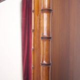 19th Century French Pine Faux Bamboo Mirrored Cabinet