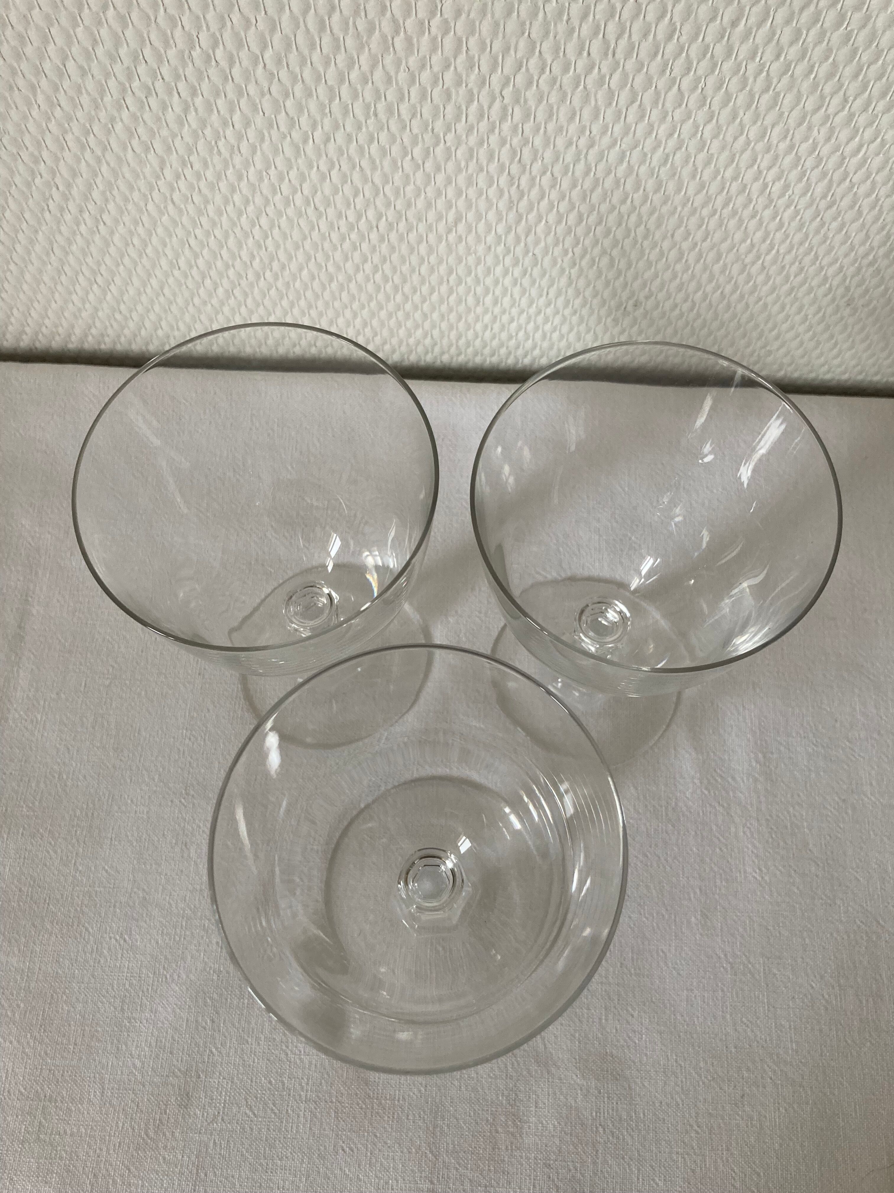 Ancient crystal foot glasses